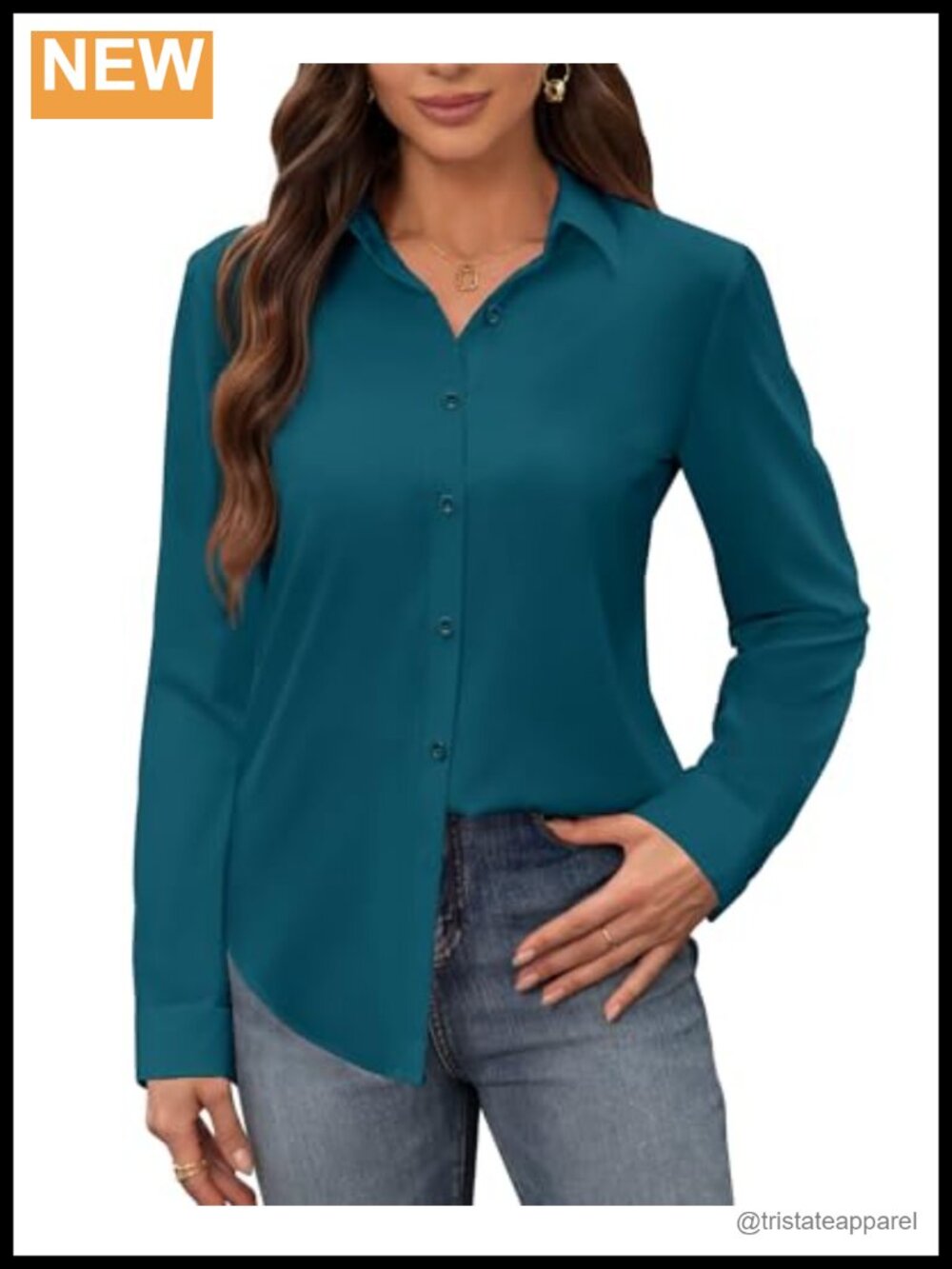 Women's Stain Shield Wrinkle Free Button Down Long Sleeve Work Shirt